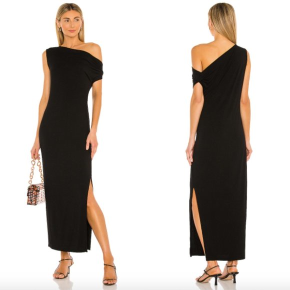 Enza Costa | Dresses | Nwot Enza Costa Black Jersey Exposed Off ...